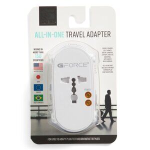G-FORCE White All In One Travel Adapter 1100w